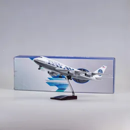 Aircraft Modle 1/150 Scale 47cm Airplane 747 B747 Aircraft PAN AM Airline Model W Light and Wheel Diecast Resin Plane For Collection 231202
