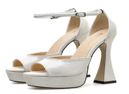 sexy white black ankle strap platform high heel shoes luxury women designer shoes size 35 to 414364236