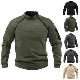 Camisas masculinas design elegante zíper cor sólida quente camisetas manga longa outono inverno casual wear masculino o pescoço clássico hoodies