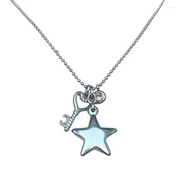 Pendant Necklaces 652F Unique Star Necklace Y2k Key Choker Chain Alloy Material Neck Jewelry Gift For Fashion Lovers