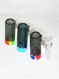14mm male Glass Ashcatcher Hookah Bong with Colorful Silicone Container Reclaimer Thick Pyrex Ash catcher Water Smoking Pipes2511749