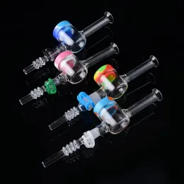 Nector Collector Kit NC Set With 10mm 14mm Quartz Nail Tip Hookahs Silicone Dab Wax Container Keck Clip Glass Bong Pipe Mini Hand Pipes BJ