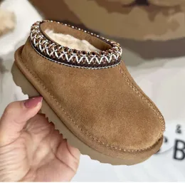 Zapatillas UGGsity para niños pequeños Tasman, zapatos de bebé Tazz, chanclas de piel castaña, piel de oveja, bota clásica ultra mini, mulas de invierno, botines de gamuza