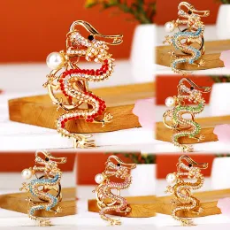 Fashion Cartoon Rhinestone Chinese Zodiac Dragon Pendant Keychain Men's Key Ring Accessories Women Men Bag Accessories Gift