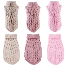 Dog Apparel Sweaters Solid Warm Knitted Clothes Soft Winter Puppy Chihuahua Color Sweater Pet Turtleneck Cat