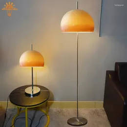 Floor Lamps Nordic Mushroom For Living Room Bedroom Bedside Lamp Silver Standing Atmosphere Glass Lampshade