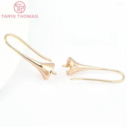 Dangle Earrings (7774) 10PCS 6.5x22.5MM 24K Gold Color Brass Trumpet Shaped Hanging Head Earring Hook High Quality DIY Jewellery Accessories