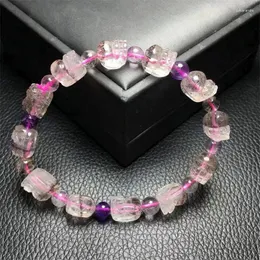 Link Bracelets Natural Super Seven Quartz Pixiu Bracelet For Women Charm Fortune Energy Bangle Mineral String Woman Amulet Jewelry Gift 1PCS