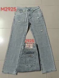 Mäns sanna jeans långa byxor herr grov linje super religion jeans kläder man avslappnad blyerts blå svart denim byxor m2925