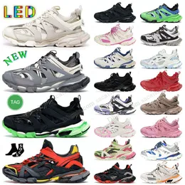 Tasarımcı Triple-s Track LED 3.0 Sıradan Ayakkabı Spor ayakkabıları Siyah Beyaz Yeşil Şeffaf Azot Kristal Dış Tabanı 17FW Koşu Ayakkabı Erkek Kadınları Açık Trainer Eur 35-45