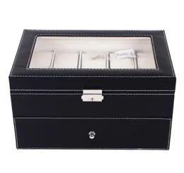 20 Grids PU Leather Watch Box Case Professional Holder Organizer for Clock Watches Jewelry Storage Boxes Case Display19595963