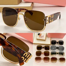 Square W Metal Solglasögon Half Gold Metal Frame Gradient Gafas de Sol Luxurious Men and Women SMU75V Temple With Metal Letter Connecting Ben Lunettes DE Sakances