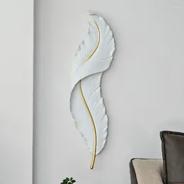 Wall Lamp Modern Sconce Feather Style Light Art Home Decor White Linear Bedroom Living Room Bedside Indoor Luxury Fixtures
