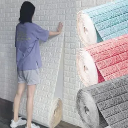 Wall Stickers 70cm100cm 3D Foam Brick Pattern DIY Waterproof Living Room Bedroom Background Decoration Renovated Wallpaper 231202