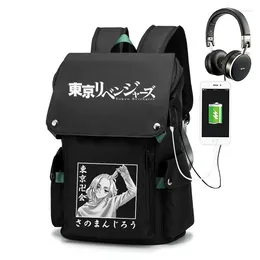 Backpack Tokyo Revengers USB Bag Outdoor Travel Cartoon Printing Leisure Children Youth Student School