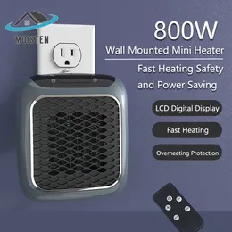 سخانات كهربائية 800W مروحة تسخين صغيرة محمولة للمنزل الحمام الصغير التحكم عن بُعد تحكم في الجدار الكهربائي. سخان السيراميك PTC 231202