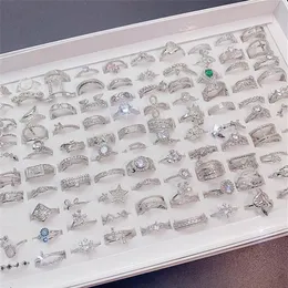 Zircon Ladies Wedding Ring Exquisite Geometric Imitation Gemstone Women Rings Diamond Silver Engagement Jewelry Accessories1791