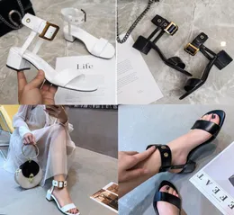 2020 New CALFSKIN LEATHER SANDAL luxury designer women sandals women039s shoes fashion chunky heels brand high heel7987197