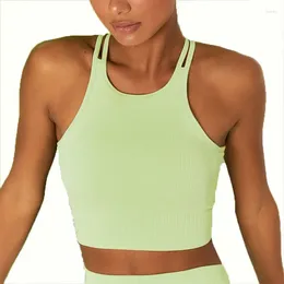 Yoga Outfit Women Straps Fitness Vest High Stretchy Sports Tank Tops Slim Fit Workout Sexy Cross Beautify Back Clothing
