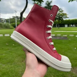 Scarpe casual da uomo e da donna scarpe da tavolo in vera pelle con suola spessa coppie strato superiore rosso in pelle di mucca altezza maggiorata versatile stivaletti scarpe sportive