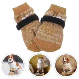Hundkläder 4 datorer husdjurstillbehör strumpor utbytbar andningsbar bomull jul bedårande skyddare kompakt bärbara