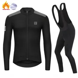 Radfahren Jersey Sets 2024 ist Ruadax Winter Thermal Fleece Set Herren Fahrrad Kleidung Top Sport Bike MTB Reiten Warme Jacken 231202