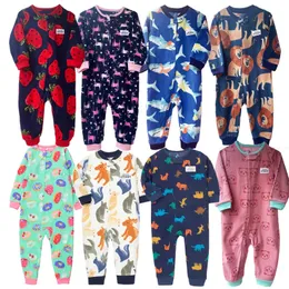 Rompers 2t småbarn babykläder romer barn fleece utomhuskläder vinter varm klättring jumpsuit blixtlås coverall pyjamas 231202