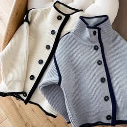 セットボーイズカーディガンセーター秋コットントップチルドレンズニットジャケット服ファッショナブルスタンディングカラーシングル胸231202