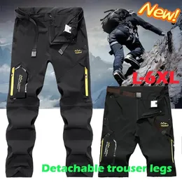 Outdoor Pants Summer Men's Outdoor Waterproof Breathable Hiking Camping Fishing Climbing Detachable Assault Pants Plus Size 6XL Trousers 231202