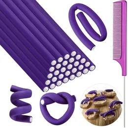Hair Rollers 30 Pcs of Flexible Curling Iron Curling Iron Soft Foam Unheated Hair Rod Roller and 1 Steel Needle Tail Comb Mouse Tail Comb 231202