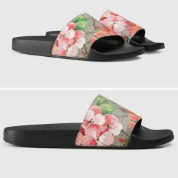 Print Blooms G Canvas Slippers Embroidery Digners Women Slid Sandals Floral Brocade Flip Flops Striped Beach Leather Flower Slipper kZT