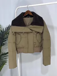 Casacos de Trench das Mulheres Vintage Mulheres Inverno Acolchoado Jaquetas Manga Longa Zip Completo Jaqueta Com Bolsos Grosso Feminino Parka Exército Verde