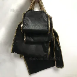 Yeni moda kadın çanta stella mccartney pvc yüksek kaliteli deri alışveriş çantası falabella büyük tote çanta kadınlar siyah lüks tasarımcılar alışveriş zincir çantaları