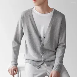 Suéteres para hombres Hombres con estilo Abrigo de punto Manga larga Mantener cálido Cómodo Traje de cárdigan masculino