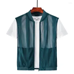 Hunting Jackets Men Breathable Mesh Vest Summer Outdoor Sportswear Hiking Fishing Riding Waistcoat Sleeveless Ultra-Light Cooling Coats
