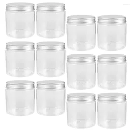 Storage Bottles 12 Pcs Aluminum Lid Mason Jars Clear Container Multi-functional Small Food With Lids Pet Plastic Portable