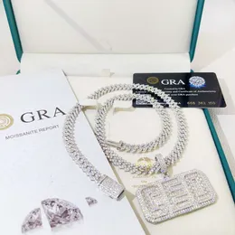 Collana con lettera iniziale CEO personalizzata Collana con ciondolo ghiacciato con gioielli hip-hop Moissanite Sier Vvs