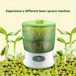 US Plug Bean Sprout Machine, hushåll helautomatisk stor kapacitet Bean Sprout Vegetabilisk hink, rå sojabönor och mungbönor Sprout kan