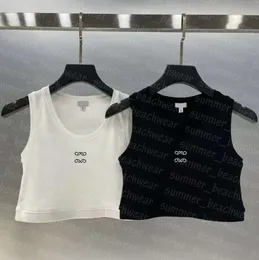 Women Knits Tee Designer Embroidery Knitted Vest Sport Tank Top Breathable Sex appeal Yoga Vest Tops