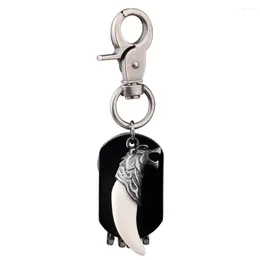 Keychains Antique Silver/Bronze Plated Wolf Spike Pendants Keychain Leather Charm Accessories
