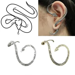 Stud 1pcs retro vintage gotik kaya punk yılan şekli kulak manşet küpe küpeler kadınlar için klip kıkırdak piercing mücevher300s