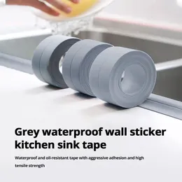 Naklejki ścienne Gray Waterpood Sticker Tape Kitchen zlew taśma do twarzy w domu Przedmioty kleje i uszczelniacze gadżety 231202