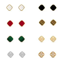 Smyckesdesignerörhängen 925 Silver 18K Rose Gold Full Diamond Earrings Gold Black Agate Red Chalcedony Ear smyckespresent