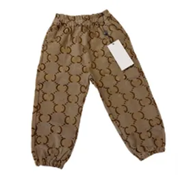 Sonbahar/Kış Yeni Tasarımcı Çocuk Pantolon Elastik Geometrik Baskı Moda Pantolon Günlük Kamp Sokak Çekim Moda Pantolon Boyutu 90-150cm D024