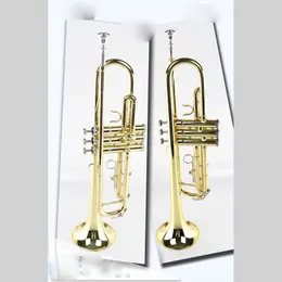 High quality trumpet Tianjin trumpet instruments with hard case, mouthpiece, cloth and gloves, gold Lacquered