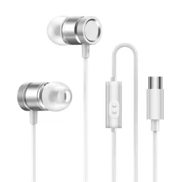 In-ear bärbara hörlurar typ-C-linje mini mikrofon headset subwoofer spel hörlurar äpple 15 Android Samsung Xiaomi mobiltelefon trådbundna hörlurar öronsnäckor