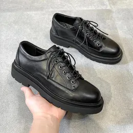 Dress Shoes Fashion British Style Mens Casual Lace-up Business For Men Formal Outdoor Work Black Leather