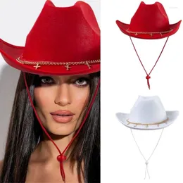 Berets Wide Brim Cowboy Hat Knight For Bachelorette Party Music Festival Versatile Club Stage Bar Po Props