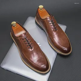 Dress Shoes Golden Sapling Formal Men Fashion Leather Flats Comfortable Men's Casual Business Office Oxfords Wedding
