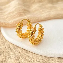 Hoop Earrings CCGOOD Golden Cubic Zirconia For Women Fashion Exquisite Charm Vintage Metal Hug Jewelry Gift In